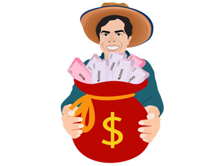 money on a white background.