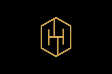 letter h on hexagon logo vector premium template