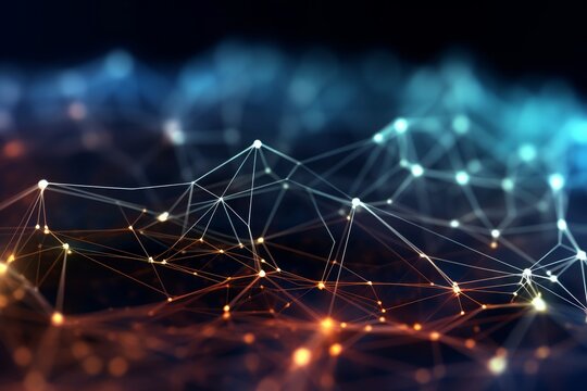 Futuristic 3D network with intricate plexus design. Generative AI