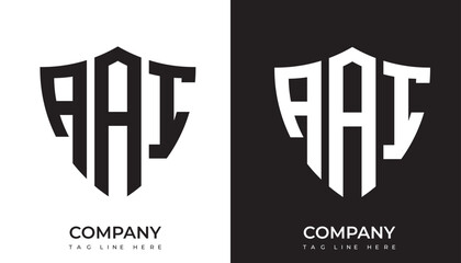 AAI logo. AAI shield logo design. AAI logo for technology, business and real estate brand
