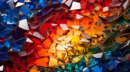 Vibrant multi-coloured full frame background of numerous objects.