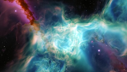 Background of nebulae, interstellar cloud, galactic background of a nebula, Generative AI