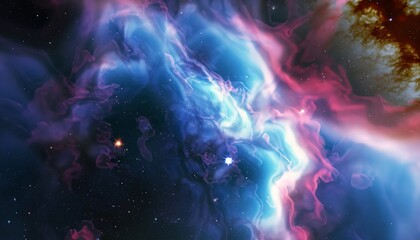 Background of nebulae, interstellar cloud, galactic background of a nebula, Generative AI