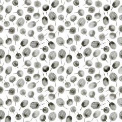 seamless patter with dry grey plants on white background