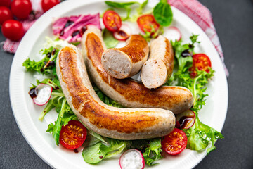 fried sausage meat food meal snack on the table copy space food background rustic top view