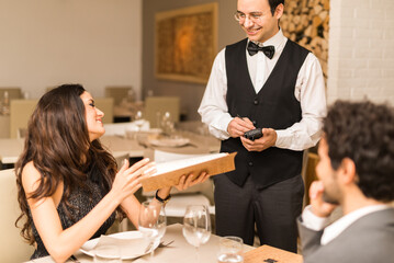 Couple having dinner in a restaurant