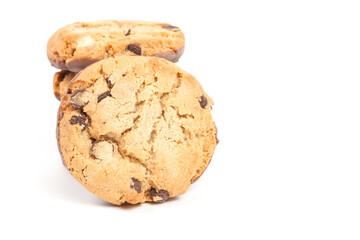 Chocolate chip cookie isolated on white