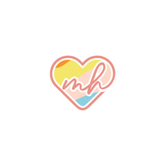MH letter abstrack logo design 