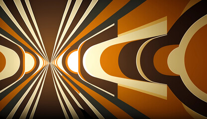 an abstract illustration of an orange and brown circular surface