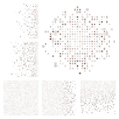 Abstract matrix background. Brown color theme backgrounds. Gradiented geometric patterns. Beautiful vector illustration.