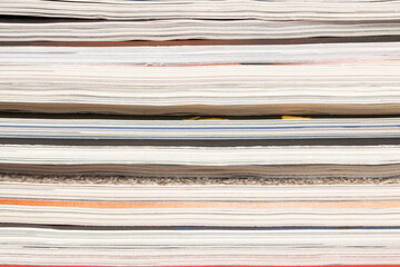 Colorful magazines up close