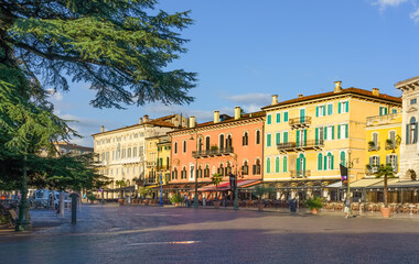 Piazza Bra (Bra Square), the largest city square in Verona, Italy.
