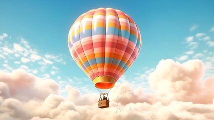 Up, Up, and Away: Colorful Hot Air Balloon Soaring in the Sky