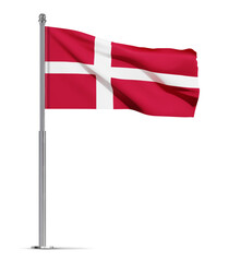 Flag of Denmark isolated on white background. EPS10 vector