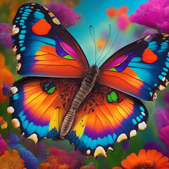 Butterfly flying over vibrant natures