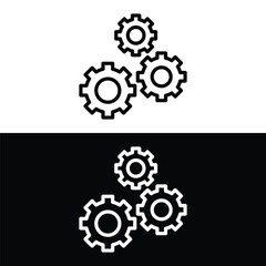 Gear icon, cog wheel, engine circle, thin line web symbol on white background