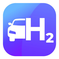 hydrogen car, clean transport icon
