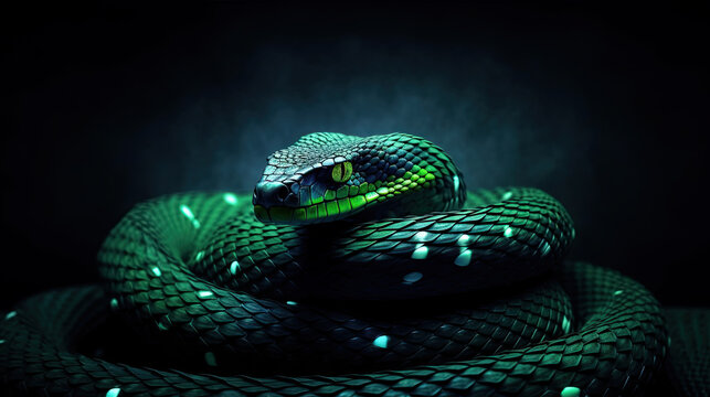 Venomous Viper - Reptile Snake Photo Series Generative AI