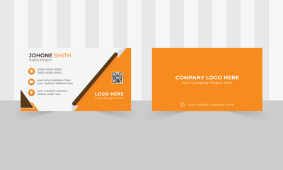 modern professional yellow and white business card template design