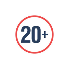 Age Restrictions Limit Sign Icon Template