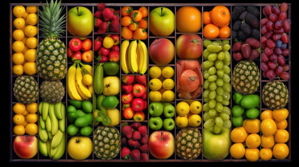 fruits background foods wallpaper - by generative ai