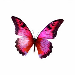 Fototapeta premium Pink & white butterfly with white background 