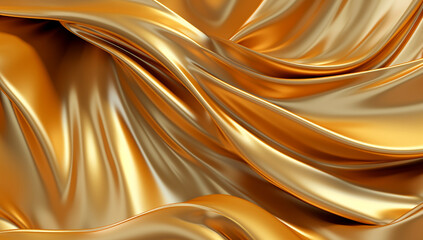 Radiant Waves of Luxurious Gold ,Generative AI