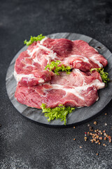 raw pork meat meal fresh food snack on the table copy space food background rustic top view 