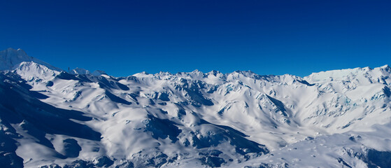 Snow Mountains Sunlight Build Wallpaper. Generative AI