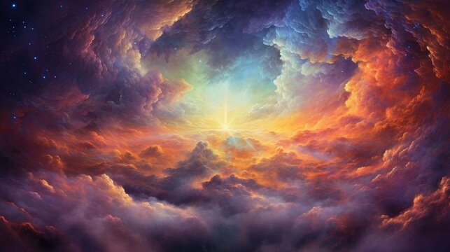 Colorful space galaxy cloud nebula. Stary night cosmos. Universe science astronomy. Supernova background wallpaper