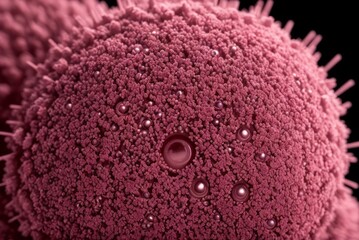Obraz na płótnie Canvas virus cells or bacteria molecule under microscope. Abstract illustration corona virus cells. Pathogen respiratory influenza. Generative AI