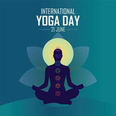 Social Media Post of International Yoga Day 21 June Vector Illustration 