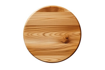 Round Wooden Table Surface On A White Background. Generative AI