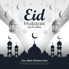 Eid mubarak and eid ul adha social media banner instagram post template
