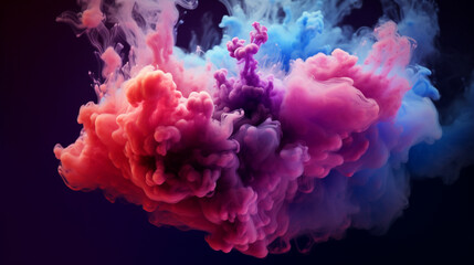 Fototapeta na wymiar Red, Purple, Pink, Blue, Smoke Bomb Art ,Generative AI