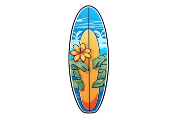 Surfboard Sticker On Isolated Transparent Background, Png. Generative AI