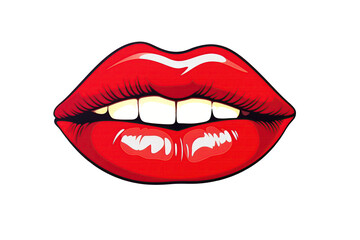 Lipstick Sticker On Isolated Transparent Background, Png. Generative AI