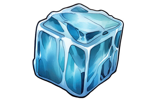 recommend clip art: Ice Cube Sticker On Isolated Transparent Background, Png. Generative AI