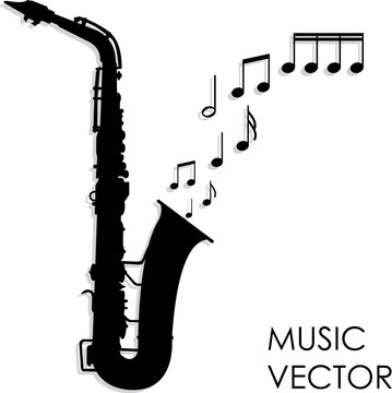 silhouette saxophone / music vector / illustration