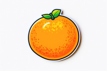 Orange Sticker On White Background. Generative AI