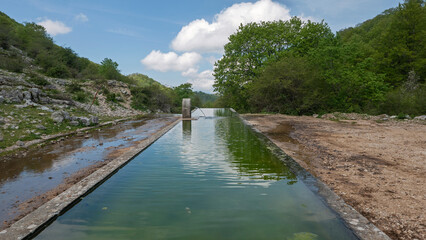 beautiful image of the San Marino fountain in the Lepini mountains in Lazio