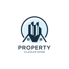 Fototapeta premium Building logo design idea with modern creative simple abstract unique concept