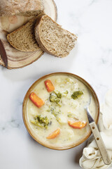 Japanese cream stew is a winter warmer, combining chicken and root vegetables with a savoury cream based sauce