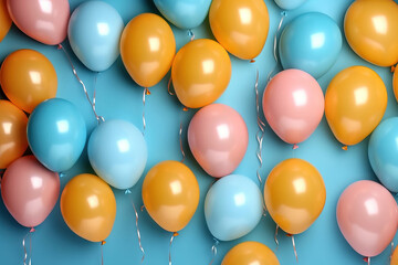 Fototapeta na wymiar party balloons over a seamless background