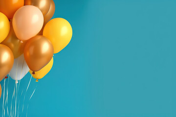party balloons over a green seamless background