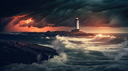Beacon at the storm. AI generated.