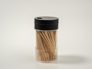 Wooden toothpicks on a white background. Toothpicks for teeth.