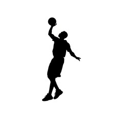 Fototapeta na wymiar Flat illustration of a man playing basketball. Generative AI