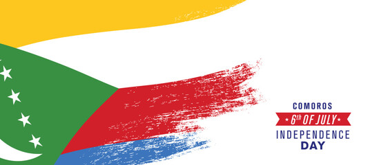 Comoros happy independence day greeting card, banner vector illustration