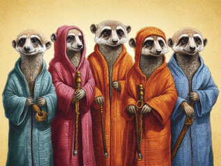 meerkats in robes, Generative AI